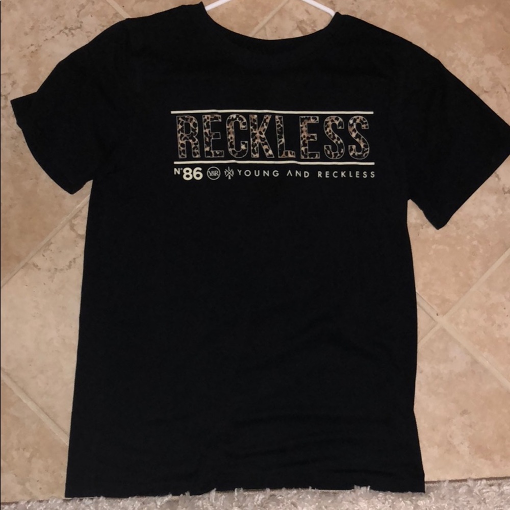 young and reckless black tee